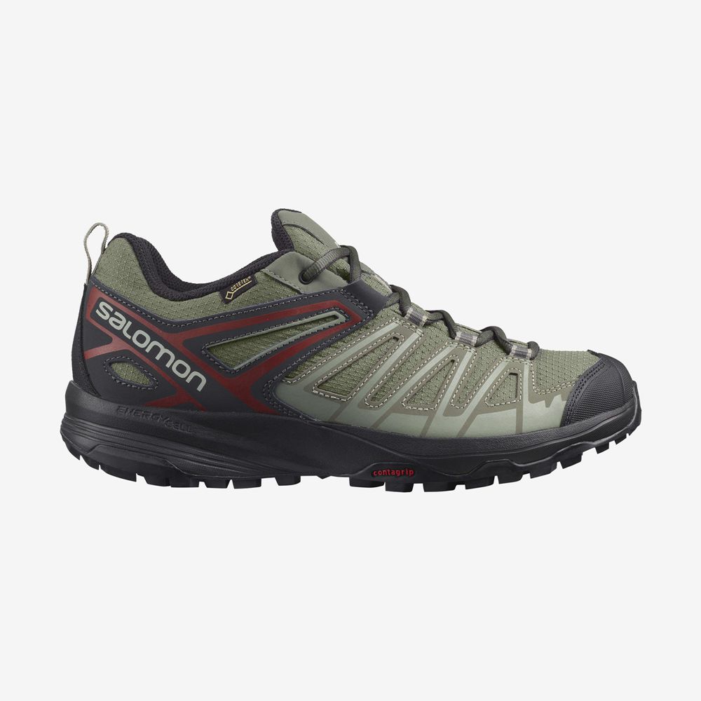 Buty Trekkingowe Męskie Salomon X CREST GORE-TEX - Oliwkowe Zielone - Polska (019-TVJBDO)